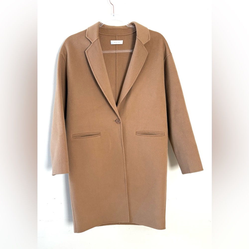 Italic Quinn wool and cashmere cocoon coat in camel - Picture 3 of 8